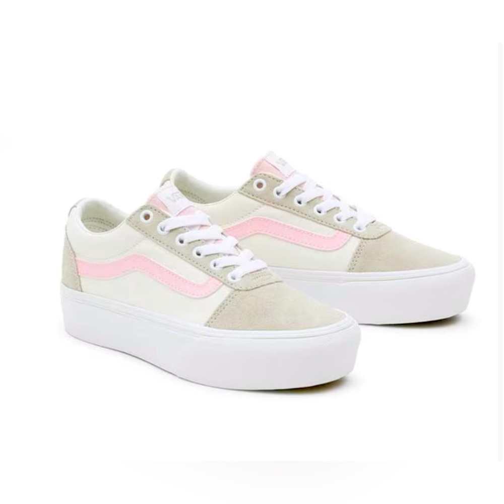 VANS Ward Platform Lace Canvas Colorblock Sneakers 8.5